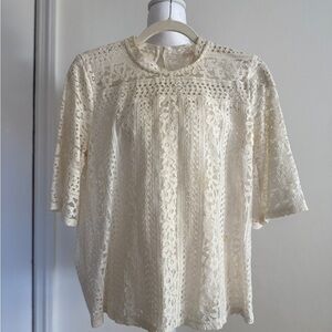 Vintage Lace Ivory Blouse. Women’s Size Small